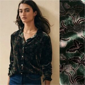 Faherty Genevieve Velvet Button-Up Shirt